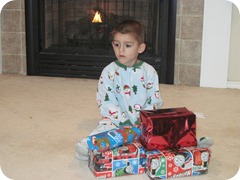 Happily Bewildered-Ben with a few of his presents